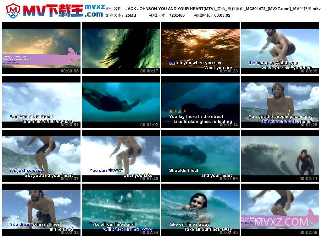 JACK JOHNSON-YOU AND YOUR HEART(MTV)_英语_流行歌曲_MC801472